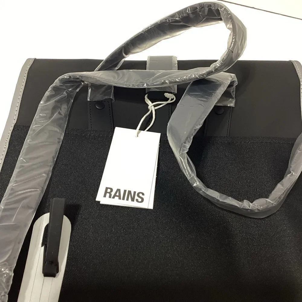 Rains Brand Black Reflective Waterproof Backpack Bag New